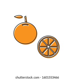 Orange Orange fruit icon isolated on white background.  Vector Illustration