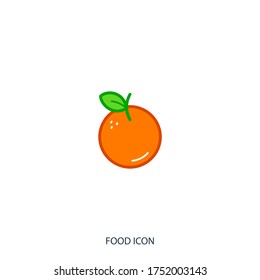 orangefarbene Fruchtsymbol einzeln auf Hintergrund. Symbol, Logo. Vektorgrafik