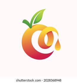 orange fruit icon. orange juice logo