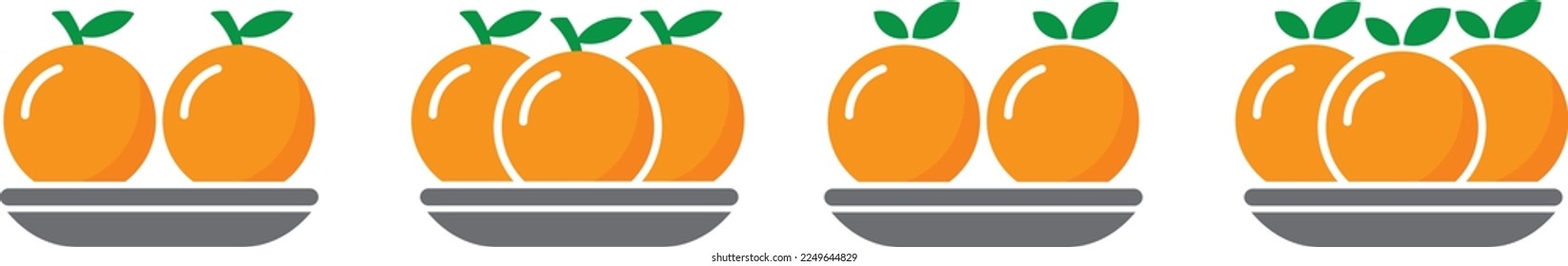 Orangefarbene Fruchtsymbol. Symbol für Zitronenfrüchte, Vektorgrafik