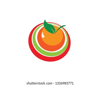 orange fruit icon logo design