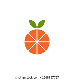 Orange fruit icon logo design vector template