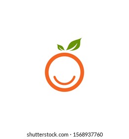 Orange fruit icon logo design vector template