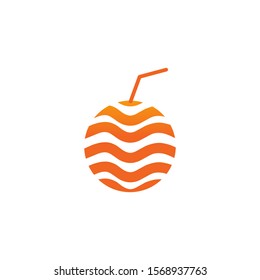 Orange fruit icon logo design vector template