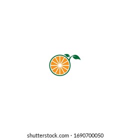Orange fruit icon logo illustration template