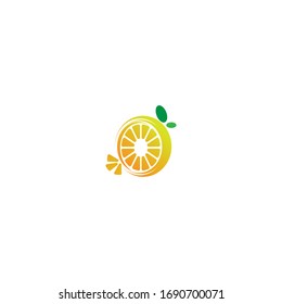Orange fruit icon logo illustration template