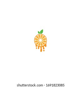 Orange fruit icon logo illustration template