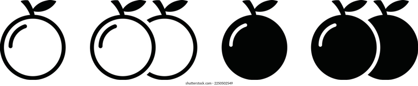 Orange fruit icon. Mandarin orange icon, vector illustration