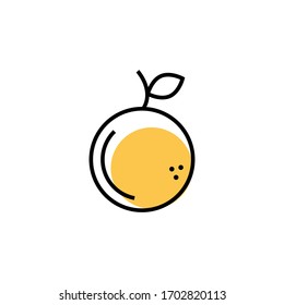 Icono de frutas anaranjadas ilustración vectorial de estilo moderno. aislado sobre fondo blanco