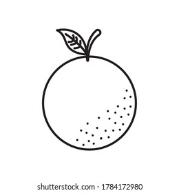 icono de fruto naranja sobre fondo blanco, estilo de línea, ilustración vectorial