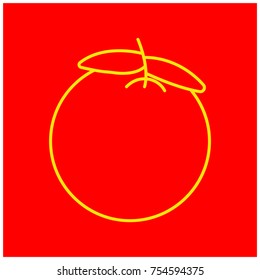 orange fruit icon with red background