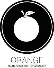 The orange fruit icon is simple and has a minimalist impression. Vector illustration isolated on white background