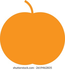 Icono de naranja con tallo. Ilustración vectorial limpia. Perfecto para alimentos, salud o diseños educativos.