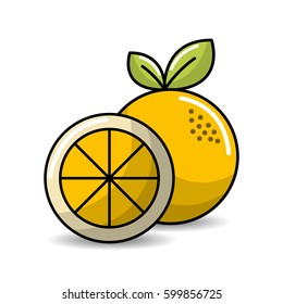 orange fruit icon stock