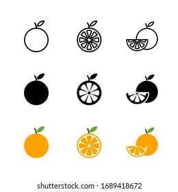 Orange Fruit Icon : Suitable for Fruits and Vegetables Theme, Infographics and Other Graphic Related Assets.