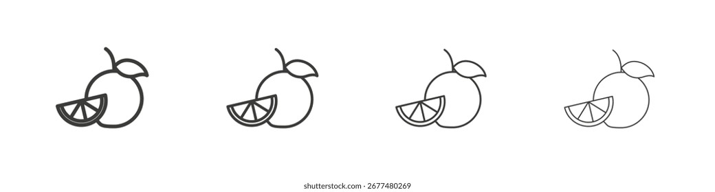 Orange fruit icon symbol. Vector isolated illustration.