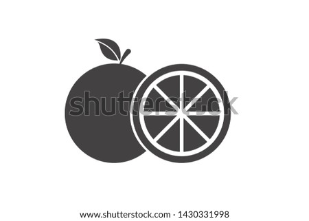 orange fruit icon tasty fresh fruit  