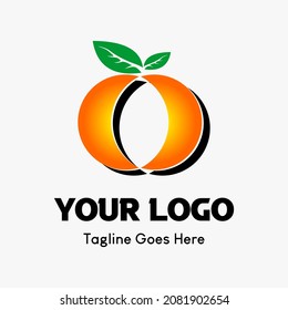 orange fruit icon, two oranges in a circle. fruit icon vector logo template for food and beverage business