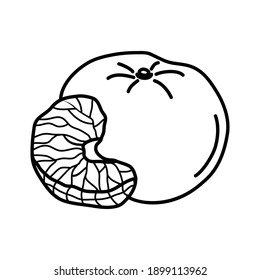 Orange Fruit Icon. Logo für Vektordesign-Illustration