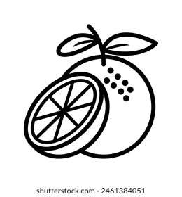 Orange fruit icon vector design illustration