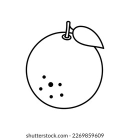 Orangefarbene Fruchtsymbol. Vektorgrafik einzeln auf weißem Hintergrund.