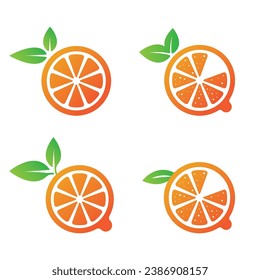 orangefarbene Fruchtsymbol, Vektorgrafik-Logo