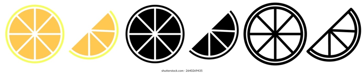 Orange Fruit Icon, Vector Illustration, Symbol, Design Logo Template Pictogram, for UI or Ux Isolated on White for Mobile App, Editable
