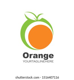 orange fruit icon vector logo illustration template