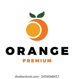 Diseño de ilustración de Plantilla de logotipo de Vector de icono de fruta naranja