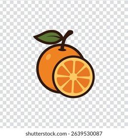 orange fruit icon vector logo illustration.