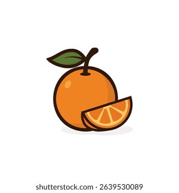 orange fruit icon vector logo illustration.