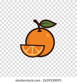 orange fruit icon vector logo illustration.