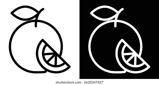 Orange fruit icon vector for web and mobile app. Symbol isolated.