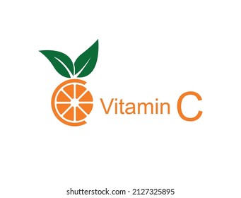 orange fruit icon and vitamin c vector illustration