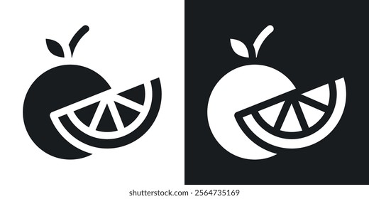 Orange fruit icons in flat syle
