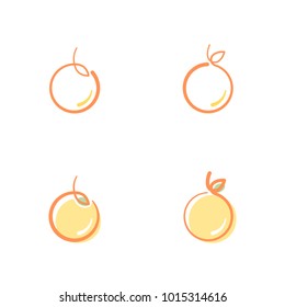 Orange fruit icons set design illustration isolated on white background, vector eps10