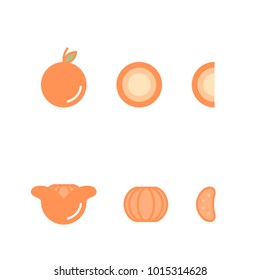 Orange fruit icons set design illustration isolated on white background, vector eps10