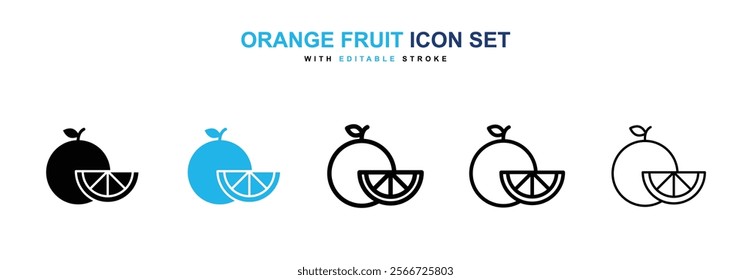 Orange fruit icons vector collection pack.