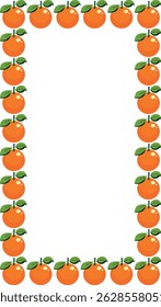 Orange, fruit, illustration, clipart, for backgrounds, designers, square, frame