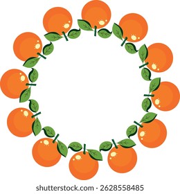 Orange, fruit, illustration, clipart, for backgrounds, designers, frame, circle