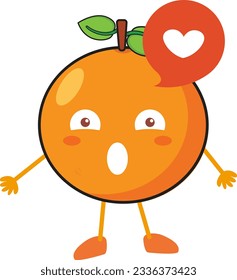 Fruto naranja Ilustración lindo elemento vector