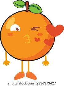 Orange fruit Illustration cute vector element