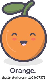 Orange fruit illustration design, With cute expression can be used for many purpose.