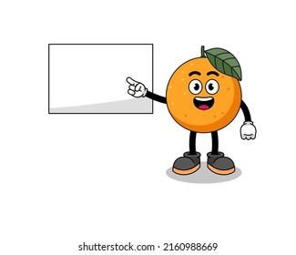 orange fruit illustration doing a presentation , character design