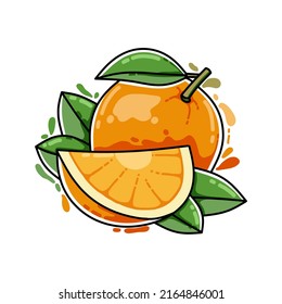 orange fruit illustration suitable for food menu lists and others