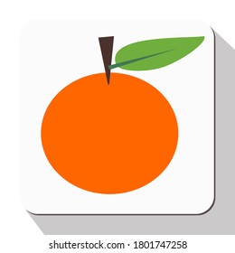 ilustración de fruto anaranjado. icono vector en estilo plano. fruta y tema de verano.