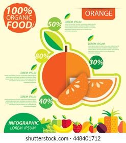 Orange fruit. Infographic template. vector illustration.