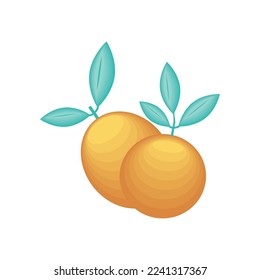 orangefarbene Früchte einzeln auf Flachsymbol