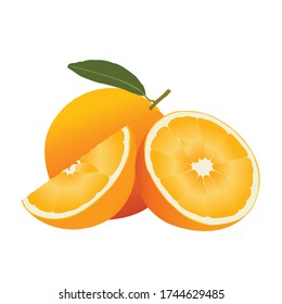 Orange fruit isolated on white background