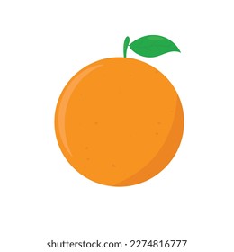 Orange fruit Isolated On White Background. Vector Illustration
